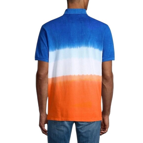 Polo Ralph Lauren Orange White Blue Classic-Fit Tie-Dye Polo Shirt Large L - Picture 2 of 10